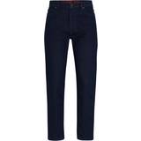 Bomuld - Figursyet Bukser & Shorts Hugo Tapered-fit jeans in dark-blue comfort-stretch denim