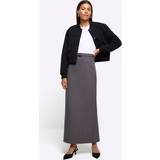 8 - Grå Nederdele River Island Womens Grey Belted Maxi Skirt Grey