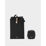 Hugo Boss Sort Mobiltilbehør Hugo Boss Mens Accessories Mobile Phone Case & Headphone Gift Set in Black Leather One Size