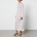 Ganni Midikjoler Ganni Pink 3D Sequins Maxi Dress 494 Mauve Chalk DK