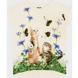 Molo Jersey Overdele Molo Girls Ivory Cat Cotton T-Shirt year