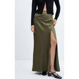 52 - Polyester Nederdele Mango Soft Maxi Satin Skirt, Green
