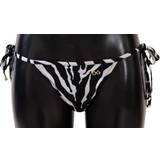 Dolce & Gabbana Dame Badedragter Dolce & Gabbana Black White Zebra Swimsuit Bikini Bottom Swimwear IT4