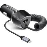 ForCell KFZ-Ladegerät CARBON USB QC 3.0 18W Kabel iPhone-Anschluss
