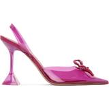 Transparent Højhælede sko Amina Muaddi Pink Rosie Glass Sling Heels Magenta IT