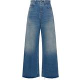 Gucci Dame Bukser & Shorts Gucci Horsebit high-rise wide-leg jeans blue