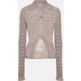 Acne Studios Polyester Overdele Acne Studios Gray Spread Collar Sweater AS3 Dusty Lilac