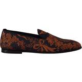 43 - Orange Lave sko Dolce & Gabbana Blue Rust Floral Slippers Loafers Shoes EU44/US11