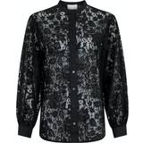 Dame - Lange ærmer Skjorter Neo Noir Mae Lace Shirt - Black