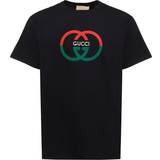 Gucci M Overdele Gucci Interlocking G-print Cotton-jersey T-shirt Mens Black