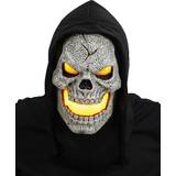 Gul Heldækkende masker Kostumer Flammen Skull LED Maske gelb mit schwarzer Kapuze
