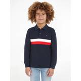 Tommy Hilfiger Polotrøjer Børnetøj Tommy Hilfiger Kids' Colour Block Logo Long Sleeve Polo Shirt, Red/White/Multi