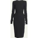 Lang - Polyamid Kjoler Victoria Beckham 'Fitted T-Shirt' Midi Dress Black