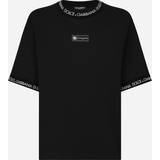 Dolce & Gabbana Oversized Overdele Dolce & Gabbana Men's Logo Taping T-Shirt BLACK