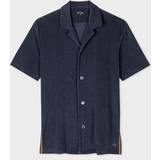 Paul Smith Polyester Tøj Paul Smith Towel Stripe SS Shirt in Ink Blue