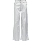 Dame - Sølv Jeans Object Skinnende Flared Jeans Silver Colour