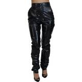 Nylon - One Size Bukser & Shorts Dolce & Gabbana Black Nylon High Waist Skinny Pants IT40