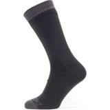 Sealskinz Sort Undertøj Sealskinz Waterproof Warm Weather Mid Length Sock Black/Grey Cycling Socks