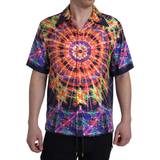 Multifarvet - One Size Skjorter Dolce & Gabbana Multicolor Luminarie Print Men Shirt Silk IT38