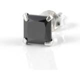 Nikkelfri Øreringe Lucleon Square Earring - Silver/Black