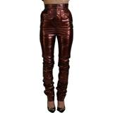 26 - Bronze - Polyester Tøj Dolce & Gabbana Metallic Bronze High Waist Skinny Jeans IT40
