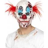 Blå Heldækkende masker Horror-Shop Blutige killer clown maske rot/blau/beige/schwarz