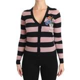 48 - Blomstrede - Cashmere Tøj Dolce & Gabbana Pink Floral Cashmere Cardigan Sweater IT36