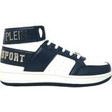 Philipp Plein Herre Sneakers Philipp Plein Sport Hi-Top Bold Brand White and Navy Sneakers