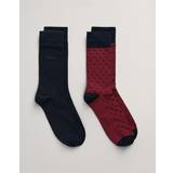 Bomuld - Prikkede Undertøj Gant Herre 2-Pack prikkede og ensfarvede sokker 43-45 Rød