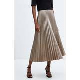 Mango Polyester Nederdele Mango Pleated Midi Skirt, Silver