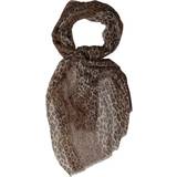 Brun - Silke Tilbehør Dolce & Gabbana Brown Leopard Silk Shawl Wrap Foulard Scarf