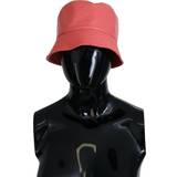 32 - Dame - Polyester Bælter Dolce & Gabbana Peach Quilted Faux Leather Women Bucket Cap Hat