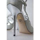 40 - Sølv Højhælede sko Dolce & Gabbana Silver Shimmers Sandals Heel Pumps Shoes EU40/US9.5