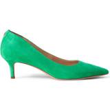 Ralph Lauren Dame Højhælede sko Ralph Lauren Adrienne Suede Point Toe Court Shoes, Green Topaz