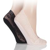 Elle Strømper Elle Pair Lace Shoe Liner Socks with Grip Coral 4-8