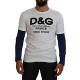 Dolce & Gabbana Herre Overdele Dolce & Gabbana White DG Prince Crew Neck Pullover Sweater IT48