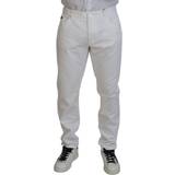 Dolce & Gabbana Herre Jeans Dolce & Gabbana White Cotton Comfort Fit Denim Jeans IT54