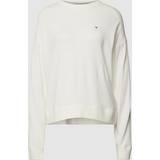 Tommy Hilfiger Dame - Viskose Overdele Tommy Hilfiger Global Stripe Sweatshirt White