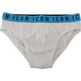 DSquared2 Elastan/Lycra/Spandex Undertøj DSquared2 White Icon Logo Cotton Stretch Men Brief Underwear IT5