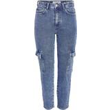 Noisy May Dame - W38 Jeans Noisy May Nmmoni Cropped Cargo Jeans Blå