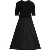 Moncler Dame Kjoler Moncler Wool midi dress black