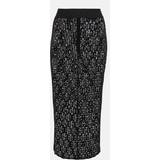 Dolce & Gabbana Polyamid Nederdele Dolce & Gabbana Monogram Jacquard Tulle Pencil Skirt Black