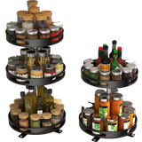 Kulstål - Sort Køkkenopbevaring Shein Rotatable Multi Layer Seasoning Bottle Storage Rack Køkkenopbevaring