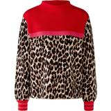 Dame - Leopard Sweatere Oui Rollkragenpullover Pullover rot