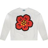Hvid Striktrøjer Kenzo Sweatshirt Med Blomsterprint Cremefarvet years