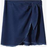 Mango Ballonærmer - Blå Tøj Mango Crossed Denim Miniskirt Kvinde Korte Nederdele Denim hos Magasin Open Blue