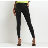 32 - Skind Bukser & Shorts River Island Womens Black Faux Leather Skinny Trousers Black 10R
