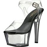 Højhælede sko Pleaser Women's Asp608/c-b/c Platform Sandal, Black/Clear