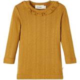 Guld Bodyer Børnetøj Lil'Atelier langærmet skjorte Nbfrachel Golden Brown 74