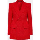 Balenciaga Blazere Balenciaga Hourglass tweed blazer red